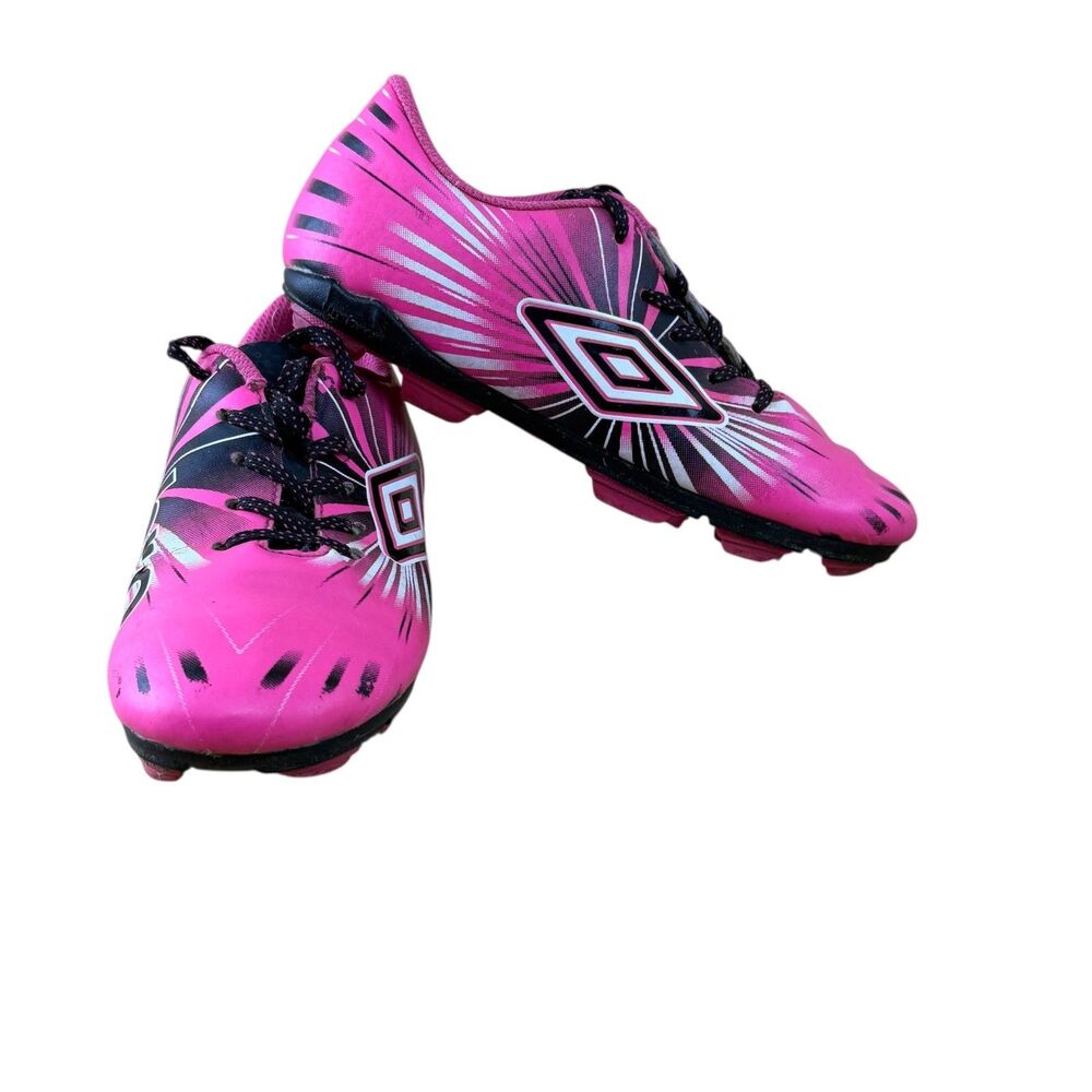 UMBRO Arturo Hot Pink & Black Diva Soccer Cleats Girls Youth Shoes Size 1